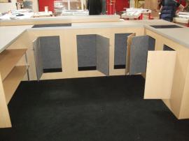 Custom Modular Laminate Counters with Locking Storage and Shelves for Island Exhibit -- Image 2