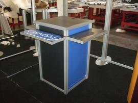 Custom Modular Counter with Three Shelves and Locking Storage -- Image 1