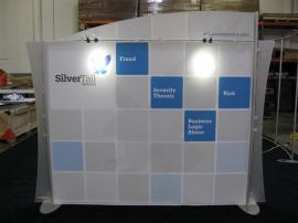 ECO-1028 10x10 Exhibit with Recycled Fabric Graphic, GreenCore Header and LED Lighting
