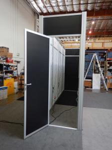RENTAL: Storage Room (186" W x 39" D x 116" H) with SEG Tension Fabric Graphics, Locking Door, Large Monitor Mounts, and Halogen Arm Lights -- Image 3