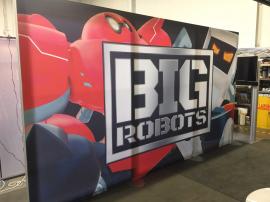 RENTAL: (2) Exhibit Wall Structures with SEG Fabric Graphics, (3) RE-1229 Large Monitor Kiosks, 60" Monitor, (2) 42" Monitors, (3) Sound Bars, and (3) DVD Players -- Image 2