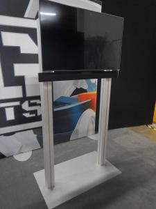 RENTAL: (2) Exhibit Wall Structures with SEG Fabric Graphics, (3) RE-1229 Large Monitor Kiosks, 60" Monitor, (2) 42" Monitors, (3) Sound Bars, and (3) DVD Players -- Image 3