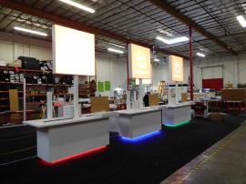 Custom Combination Cabinets, Lightboxes, and Monitor Stands with LED Programmable Lights