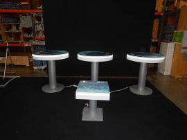 RENTAL (3) RE-704 Charging Station Tables, (1) RE-703 Charging Station Table, and Adhesive Graphics for Top Surfaces