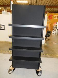 eSmart Sustainable lnline with Aluminum Extrusion Frame, Tension Fabric, Adjustable Shelves, and Product Tower with Shelves