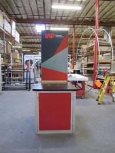 Custom Monitor/Kiosk Tower with Tension Fabric and Direct Print Graphics -- Front View