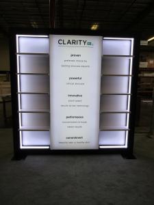 Custom Lightbox Kiosk with Backlit Graphics, Perimeter Lighting and Product Shelves