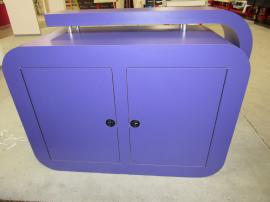Custom MOD-1540 Reception Counter with Backlit Graphic and Locking Storage -- Back View