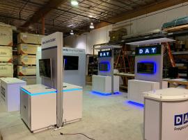 RENTAL: Components Added to Existing Properties Include Gravitee System Storage Closet with Locking Door, RE-1207 Large Rectangular Counter, RE-1250 Reception Counter, (2) RE-1576 Kiosk Counters, 48" Wide x 96" High Double-Sided Lightbox Kiosk, (3) Large