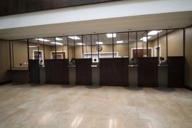 Custom-Sized and Powder-coated Safety Dividers for a Bank Lobby