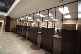Custom-Sized and Powder-coated Safety Dividers for a Bank Lobby