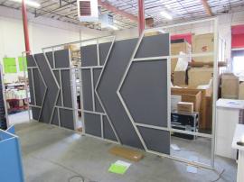 Custom Aluminum Extrusion SEG Design with Fabric Graphics, Monitor Mount, and SYM-407 Counter with LED Accent Lights