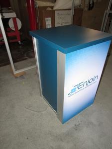 MOD-1701 Backlit Pedestal with Locking Storage and Shelf