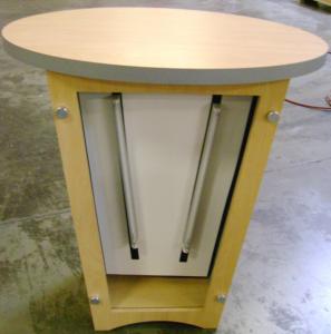 Custom LTK-1001 Oval Pedestal with Lightbox Front
