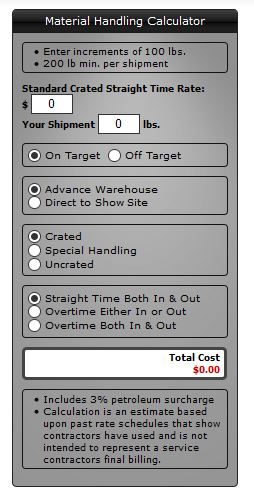 Drayage or Material Handling Calculator