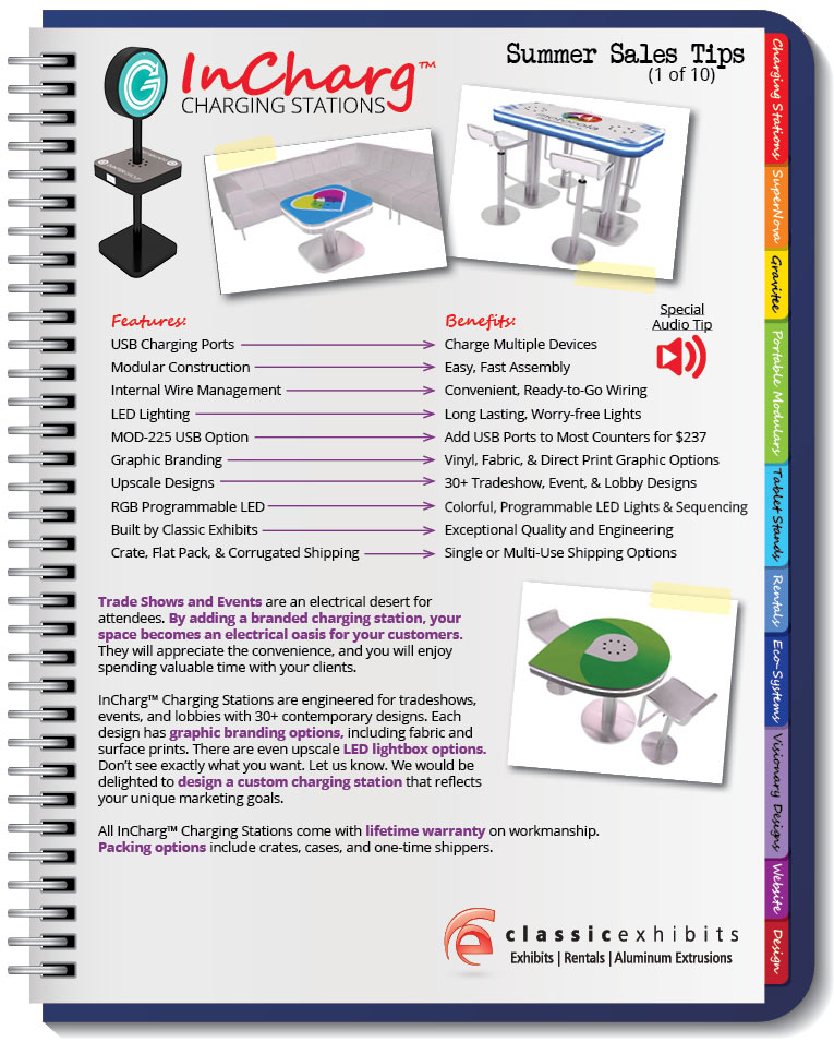 Classic Exhibits Summer Sales Tip -- InCharg Charging Stations