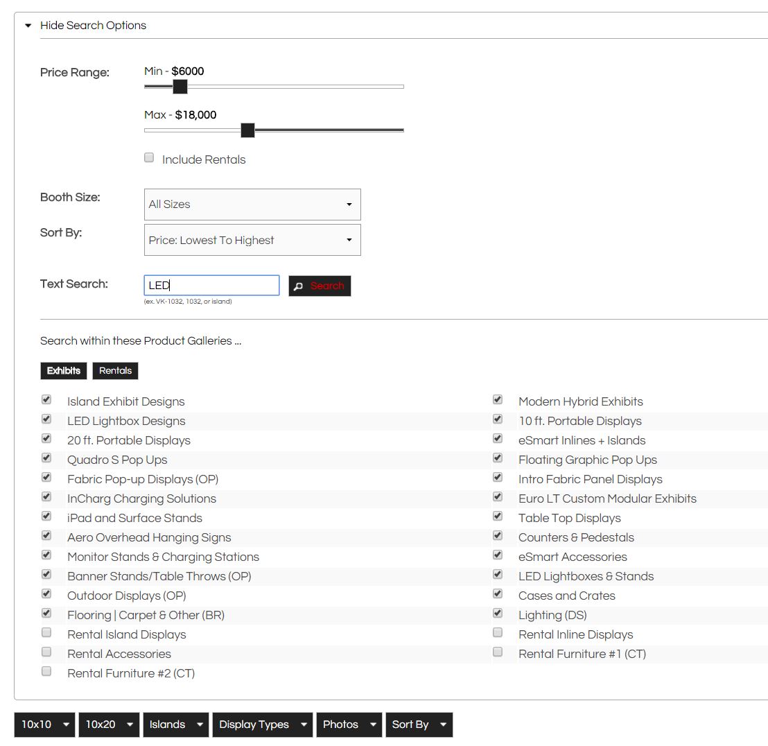 Advanced Exhibit Design Search