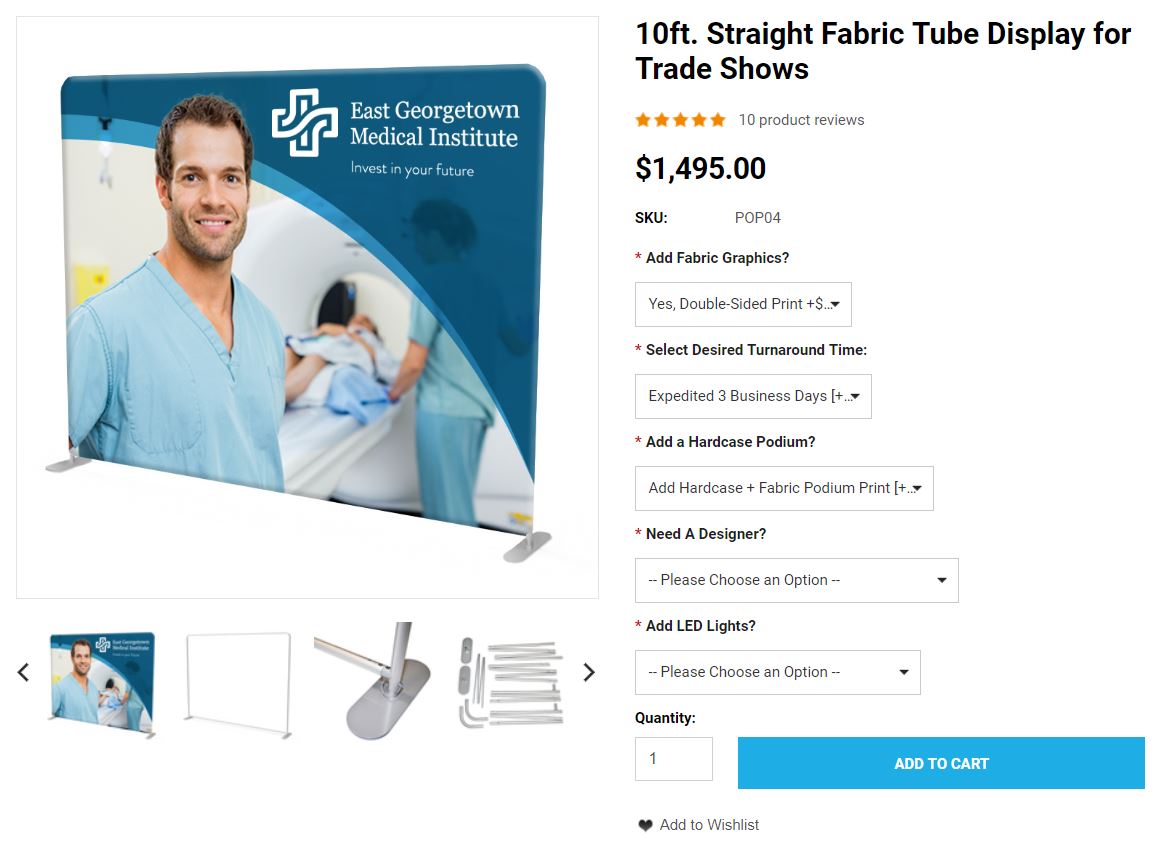 Two Methods for Comparing Prices on Tradeshow Displays