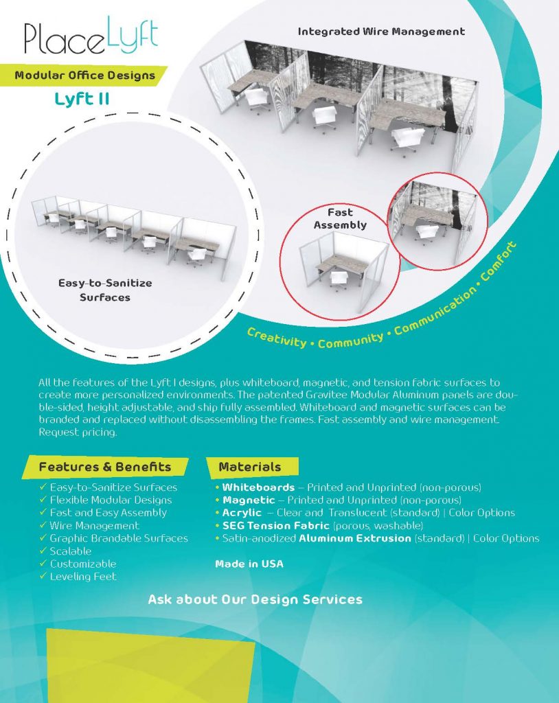 Post-COVID Modular Office Designs with Personal Protection Barriers