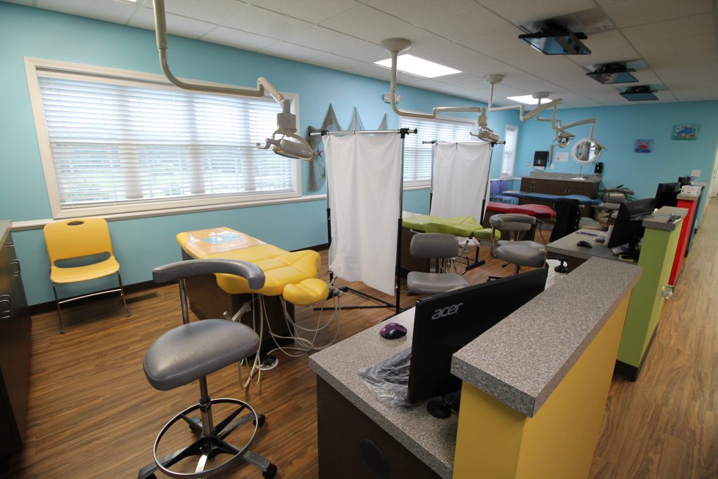 Pediatric Dental Office with Ineffective Curtain Safety Dividers