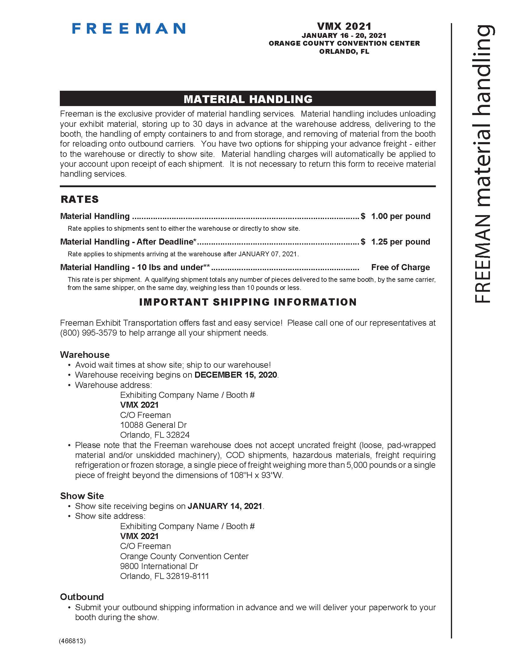 Material Handling Form