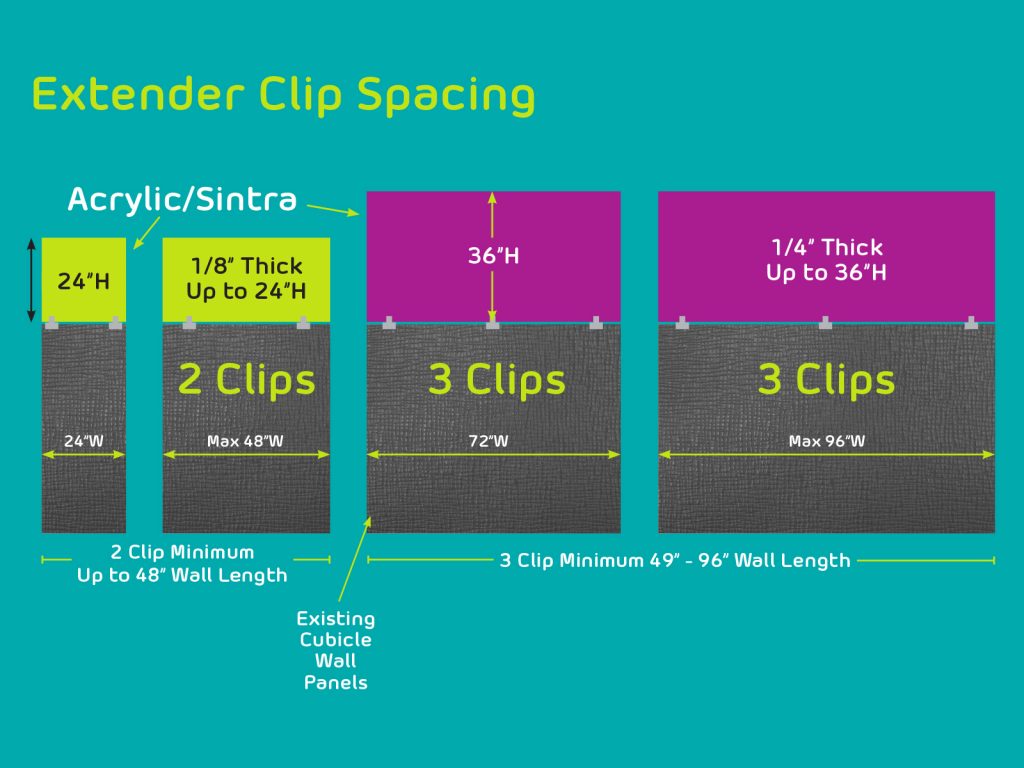 Office Cubicle Height Extender in two sizes and three colors