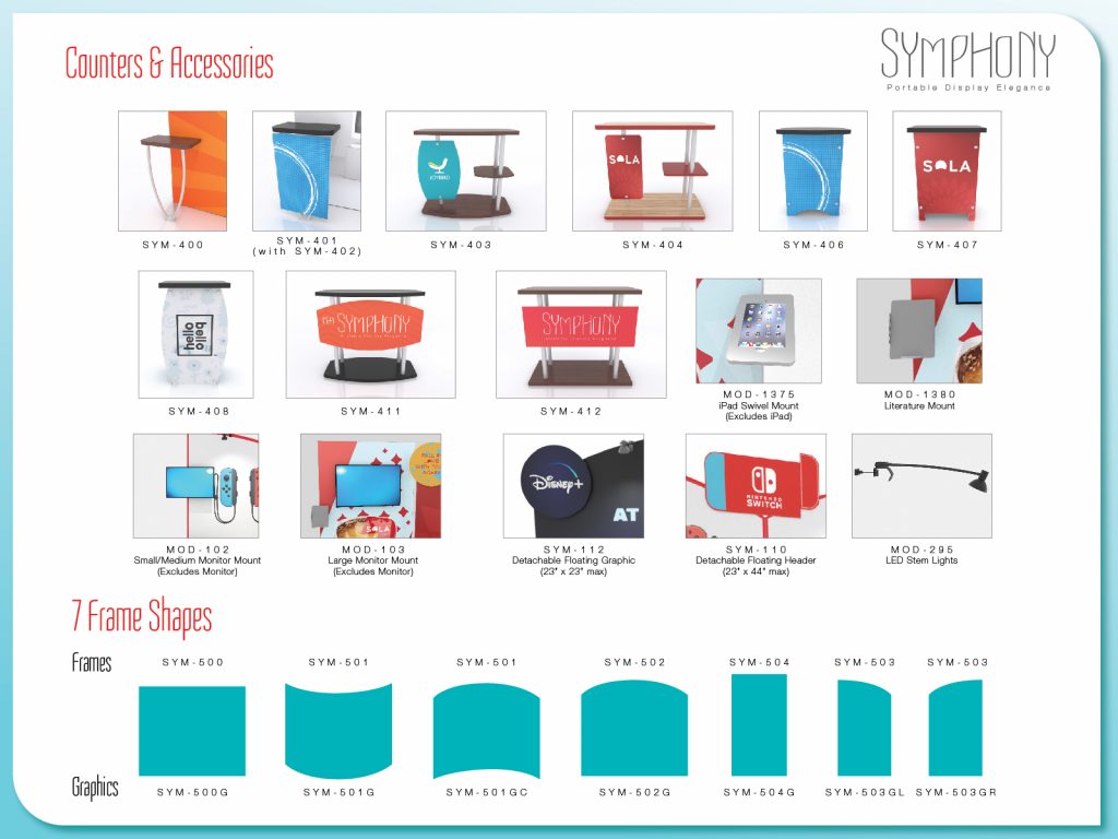 Symphony Portable Display Accessories and Counters