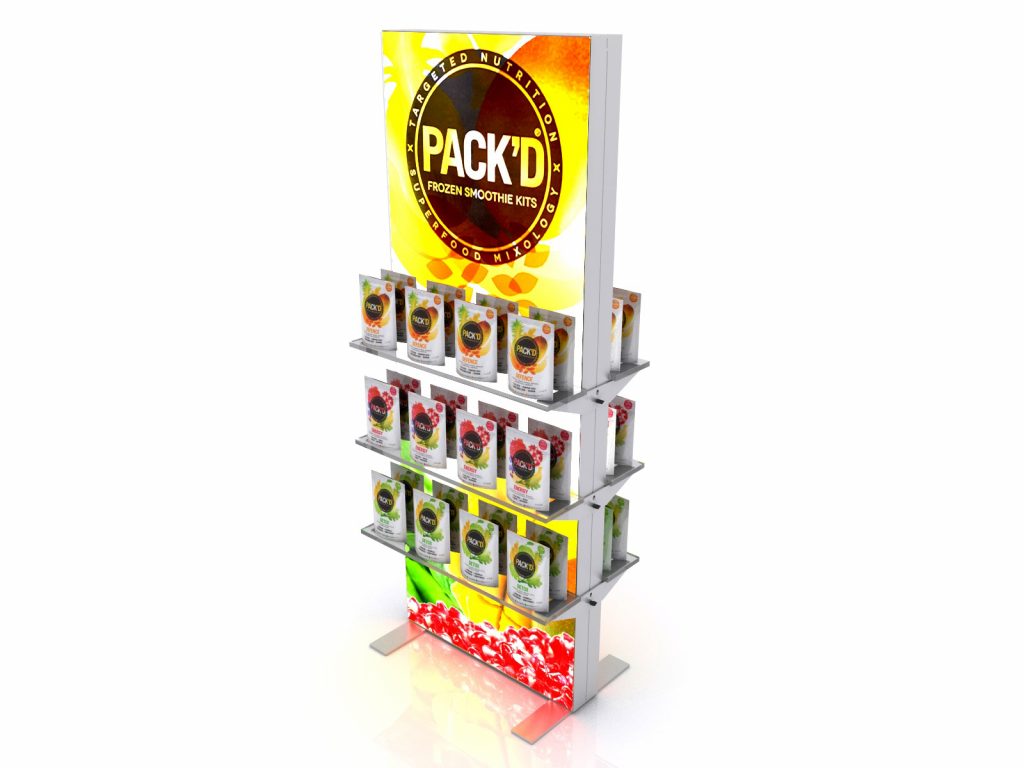 Lightbox Kiosk with Product Shelves