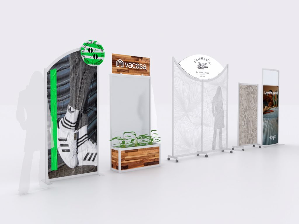 safety dividers modern trade show booth design