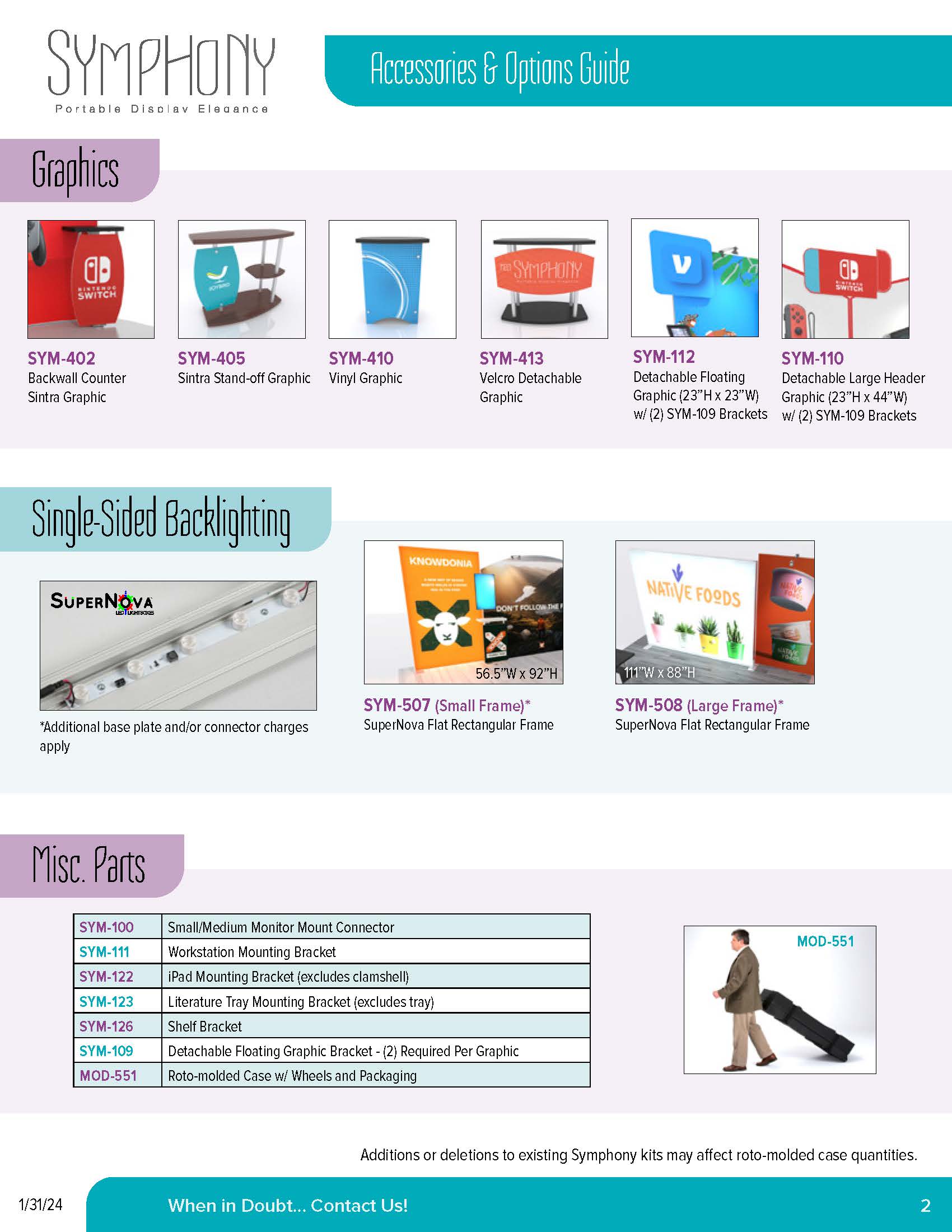 Symphony Accessories and Options Guide, Page 2