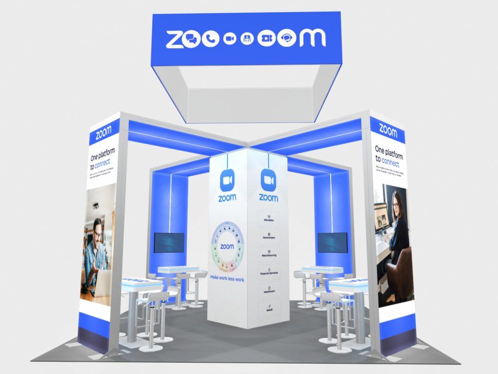20x20 island turnkey trade show booth kit