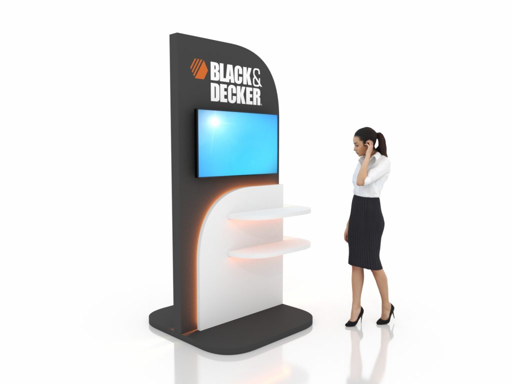 trade show product display shelves