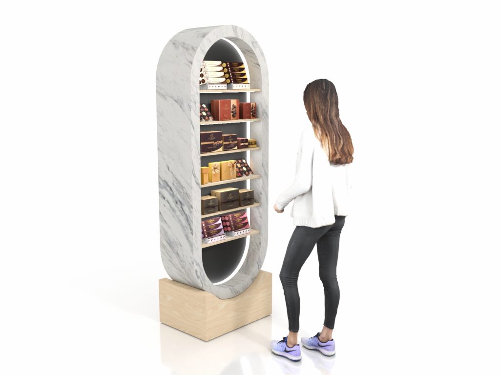 trade show product display shelves