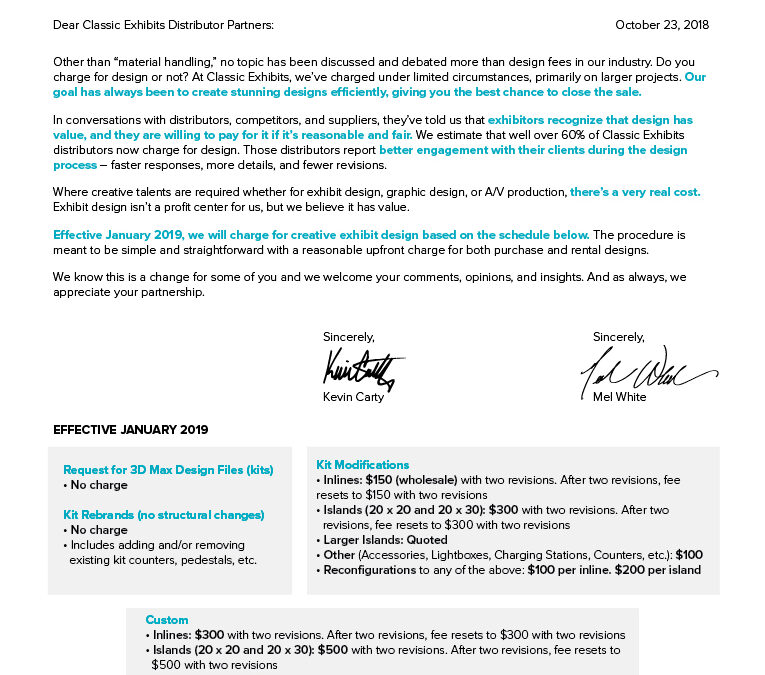 Updated Design Policies — Effective January 2019