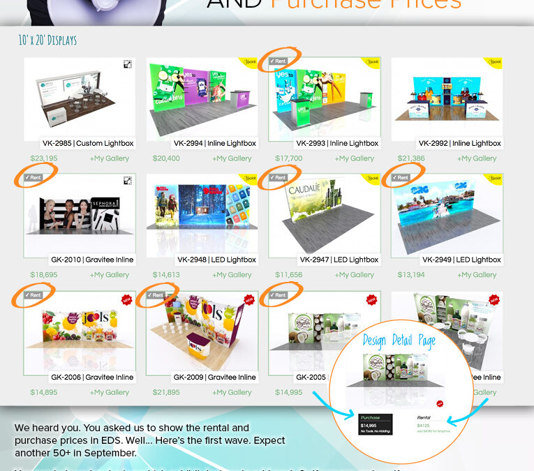 NEW Rental/Purchase Price Feature in Exhibit Design Search