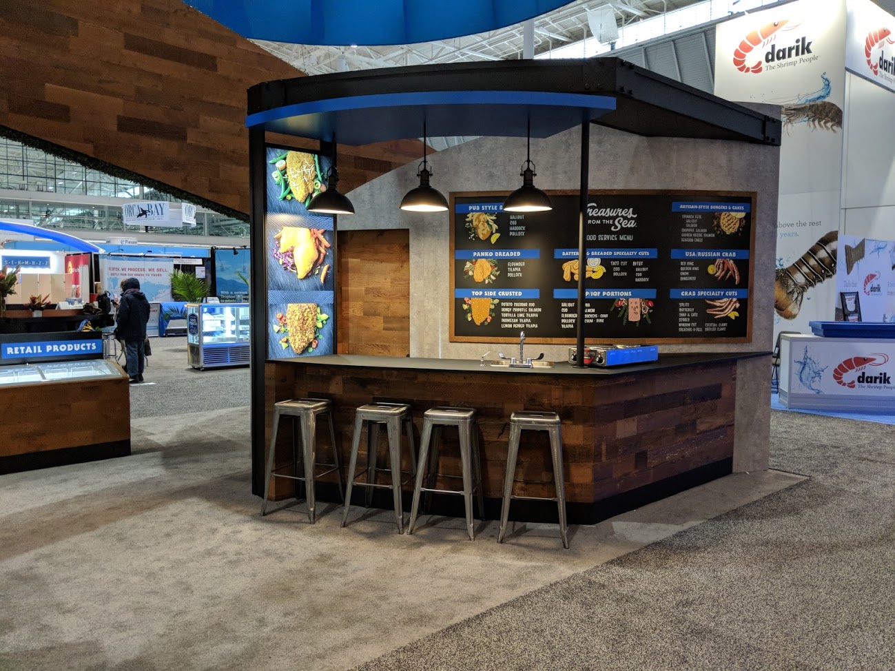 Custom Exhibit for Odyssey Foods. Design by Exhibits Northwest. Build by Classic Exhibits Inc.