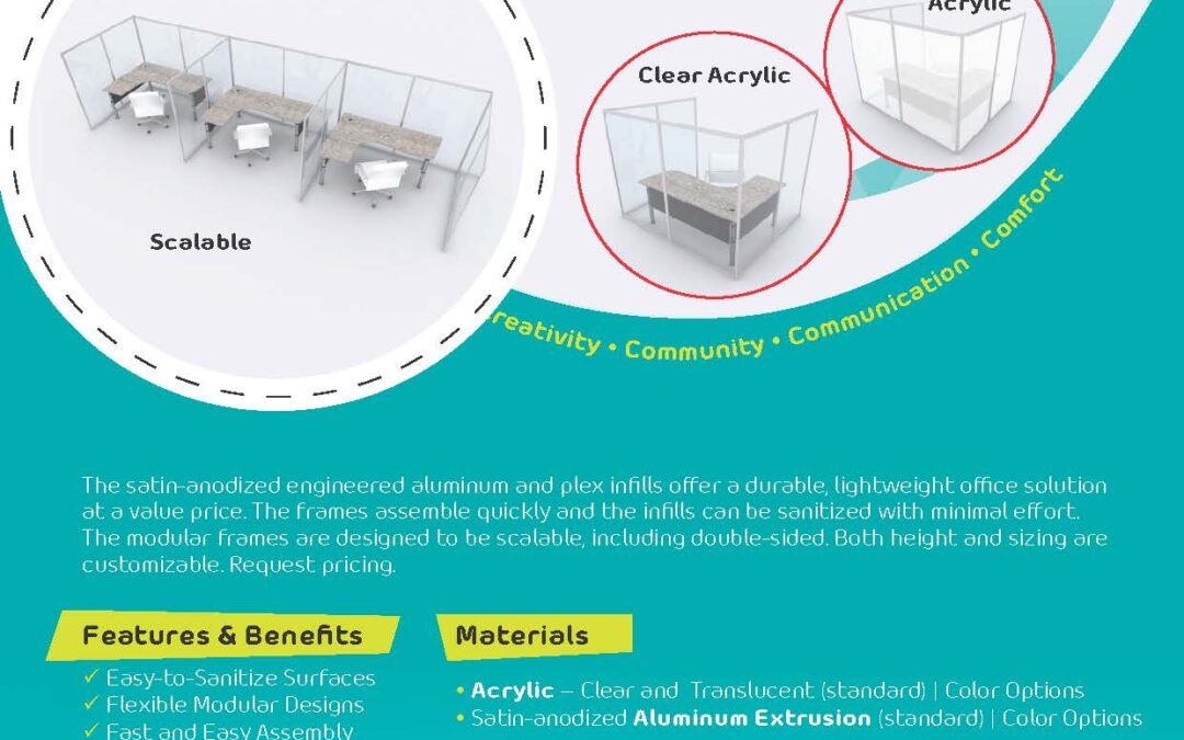 Modular Office Designs with Personal Protection Barriers