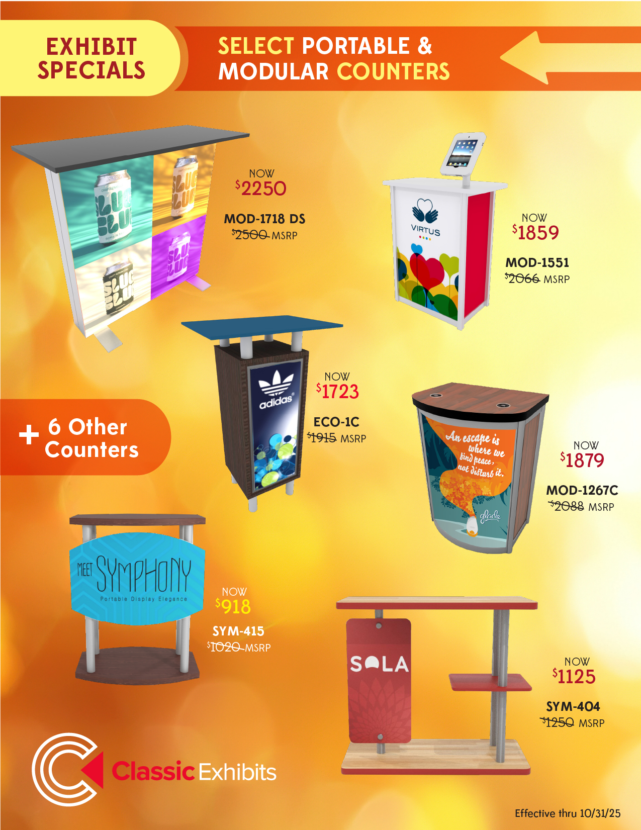 Exhibit Specials on Select Portable and Modular Counters