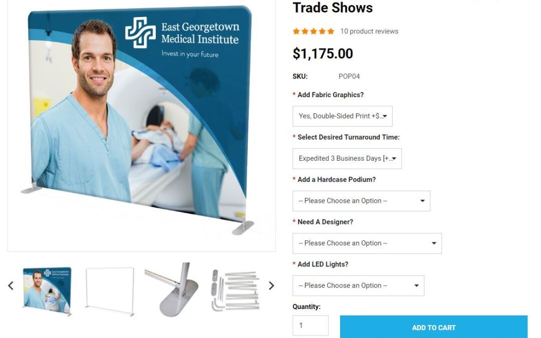 Misleading Online Prices for Trade Show Displays