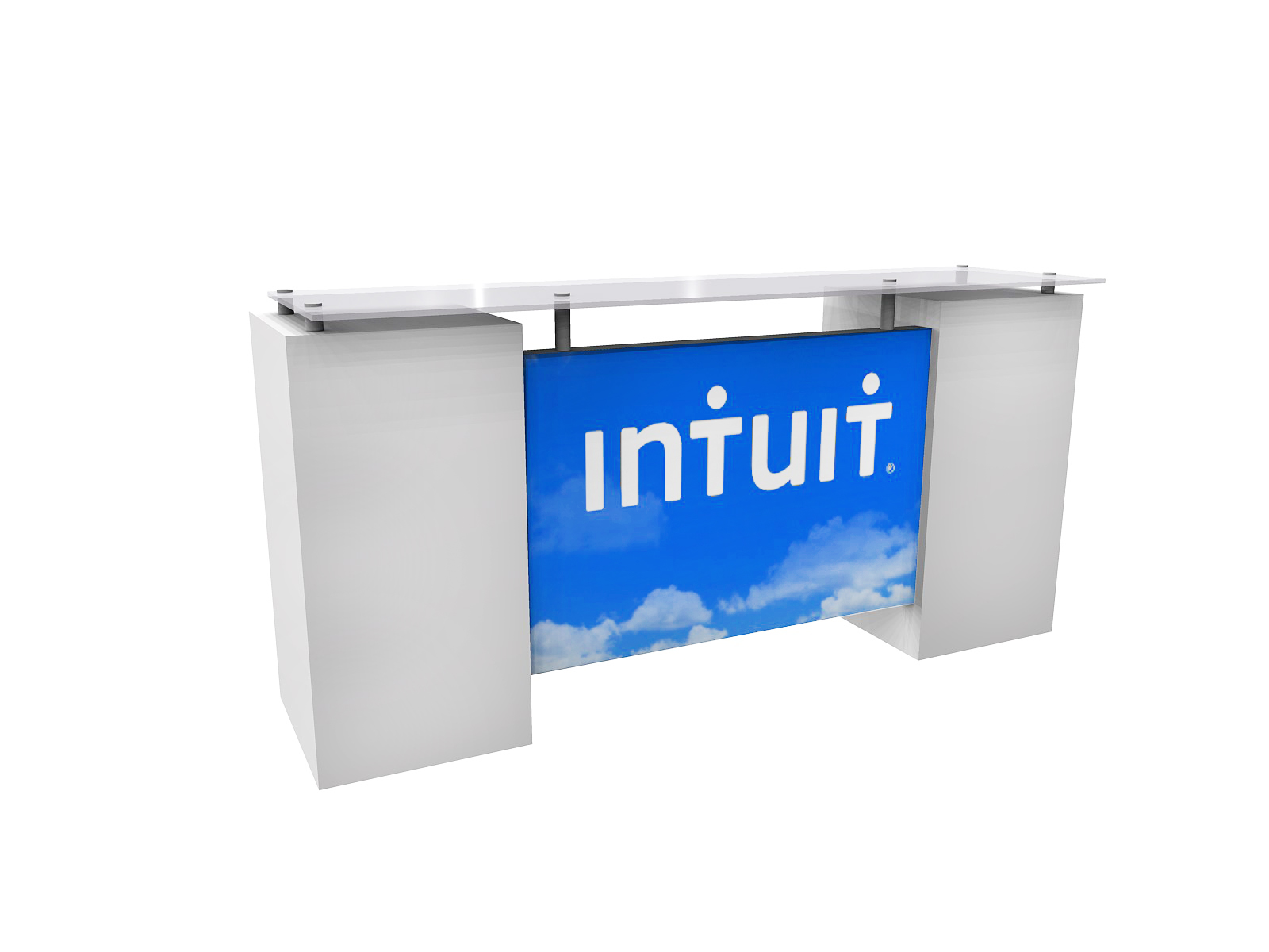 backlit trade show kiosk