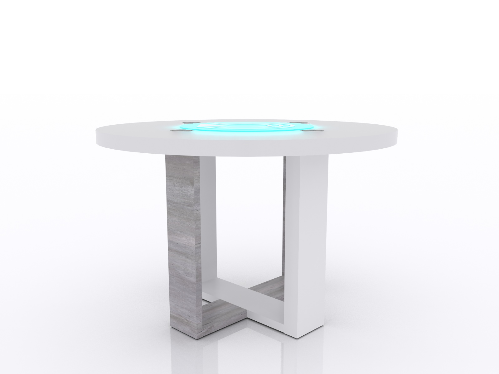 booth design with charging table