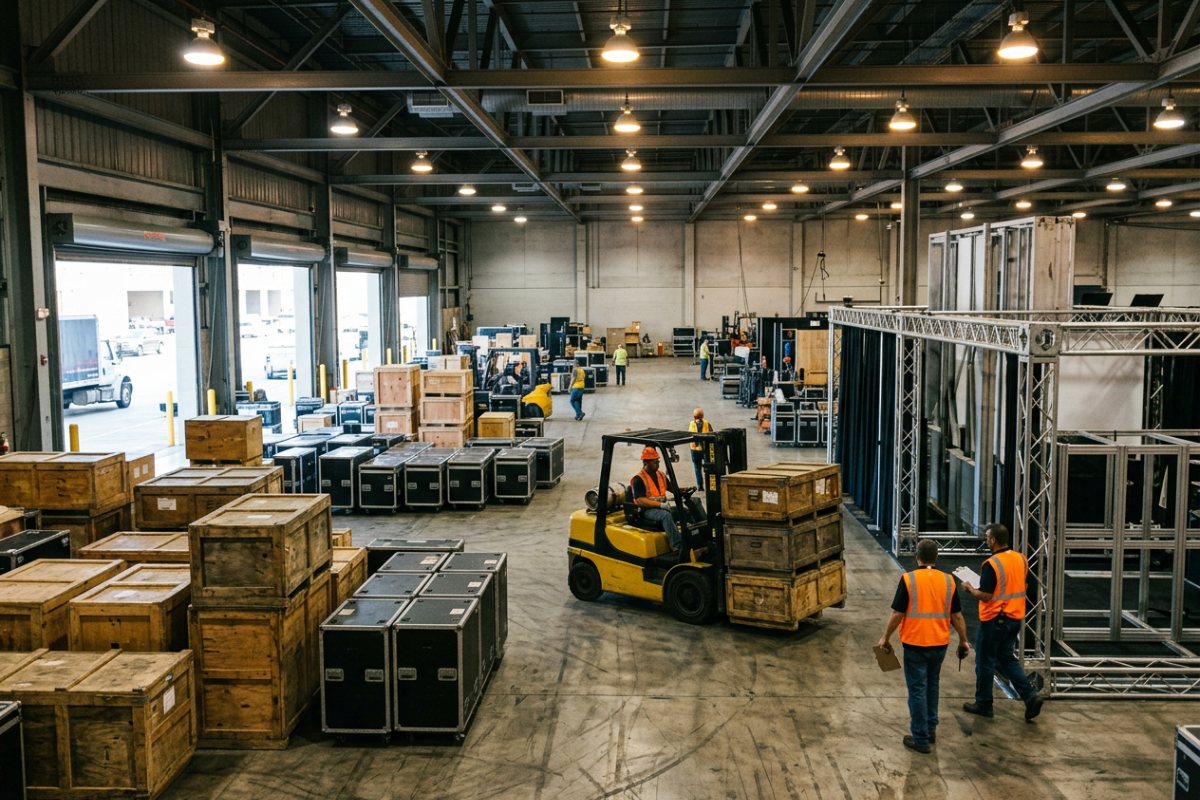 trade show exhibit logistics and shipping crates